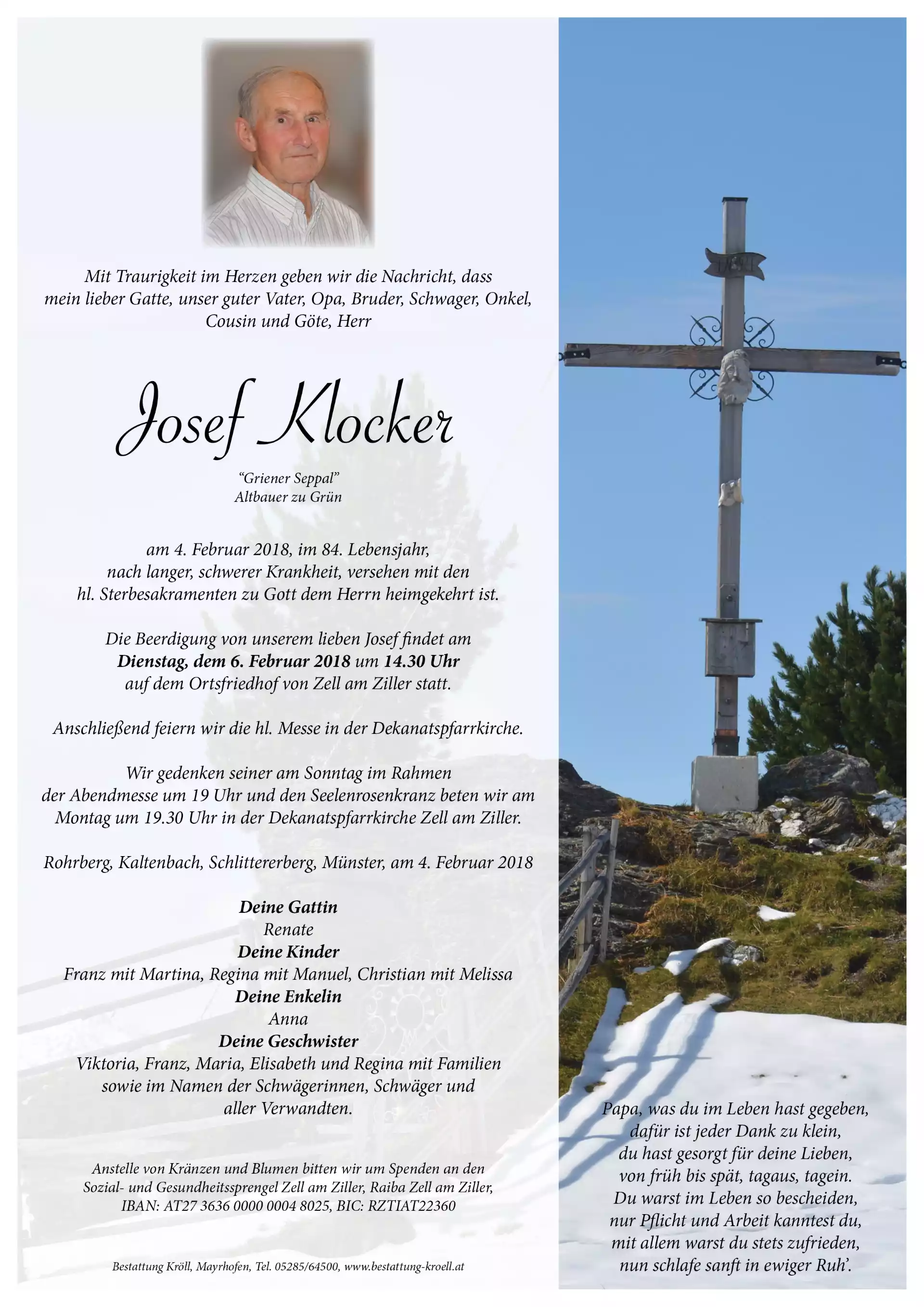Parte von Josef Klocker